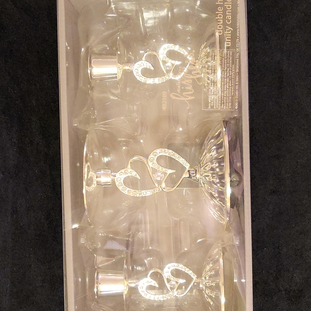 Double Heart unity candel and Ring pillow set.